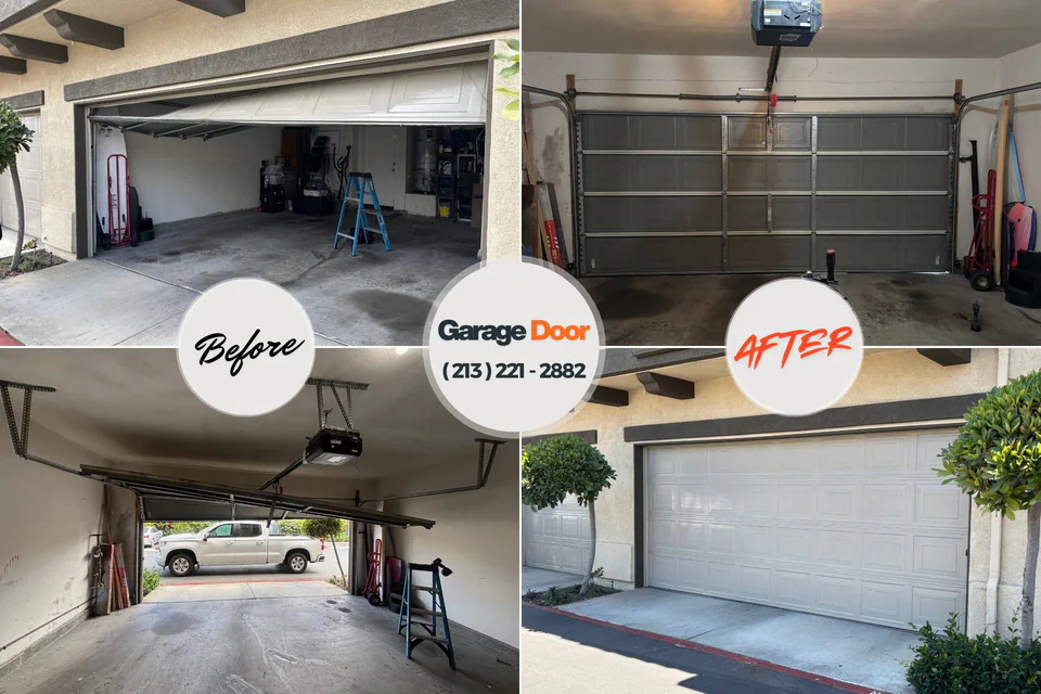 Before and after: garage door repair West Burlington, IA